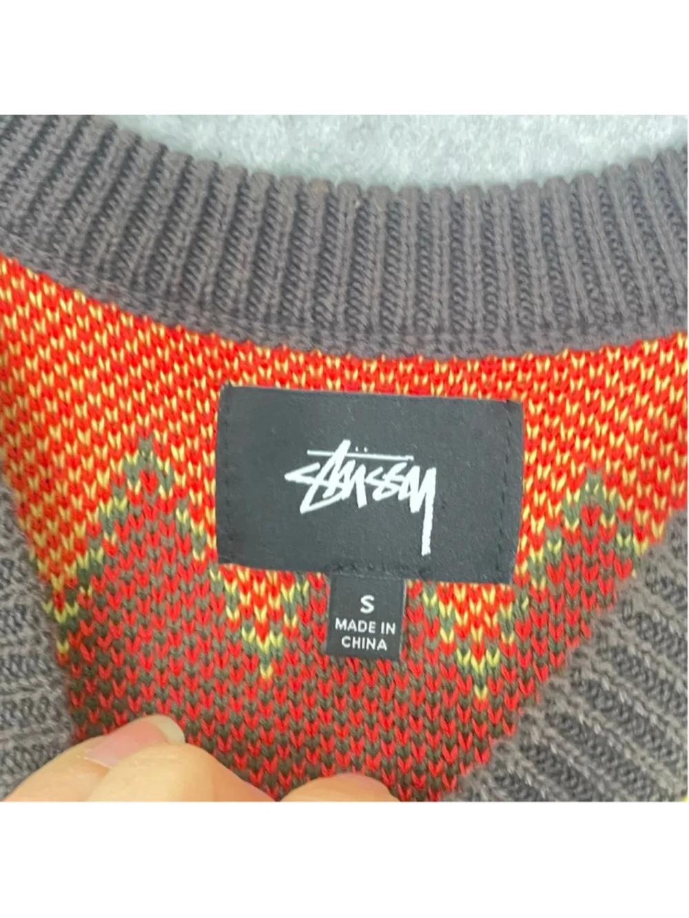 Stussy Men's Small Zig Zag Knit Sweater Vest